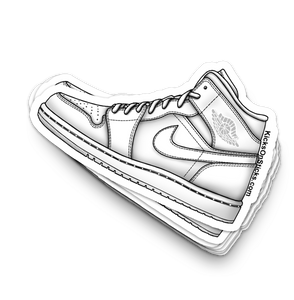 Jordan 1 Mid "Triple White" Sneaker Sticker