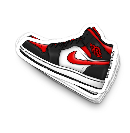 Jordan 1 Mid "White Black Red" Sneaker Sticker