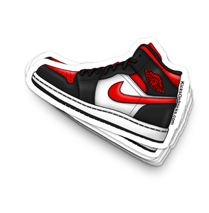 Jordan 1 Mid "White Black Red" Sneaker Sticker