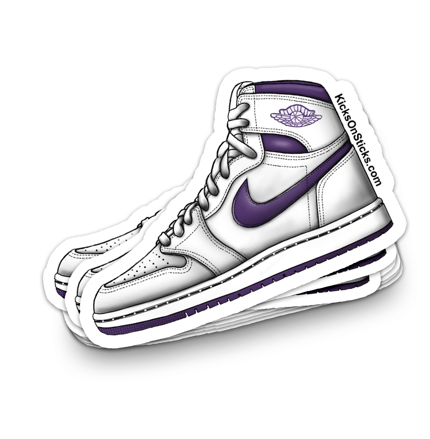 Jordan 1 "White Court Purple" Sneaker Sticker