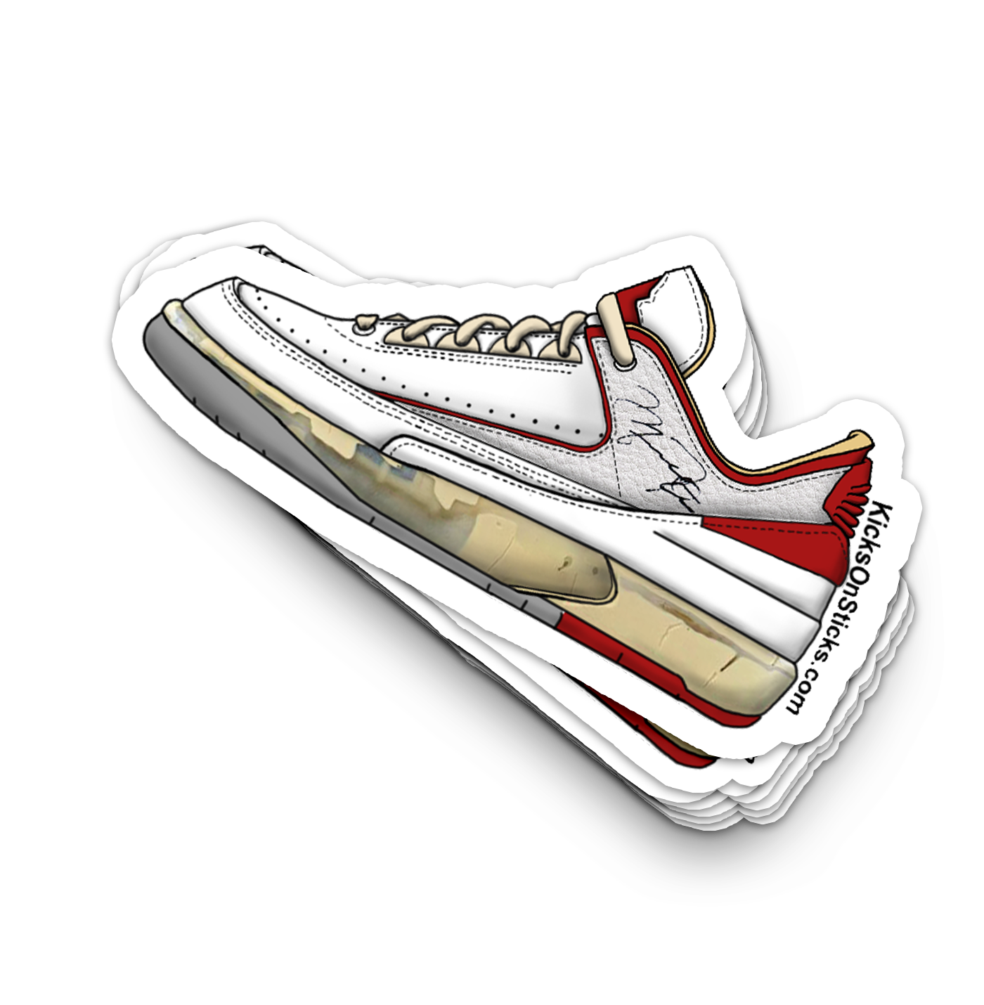 Jordan 2 Low "Off-White White" Sneaker Sticker