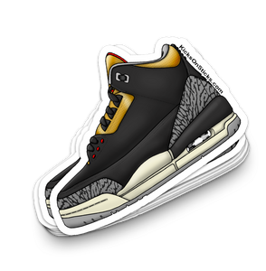 Jordan 3 "Black Gold Cement" Sneaker Sticker