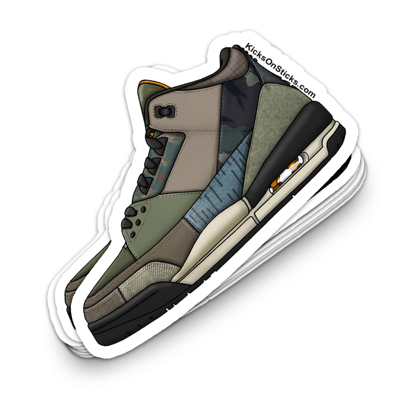Jordan 3 "Camo Patchwork" Sneaker Sticker