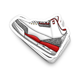 Jordan 3 "Cardinal" Sneaker Sticker