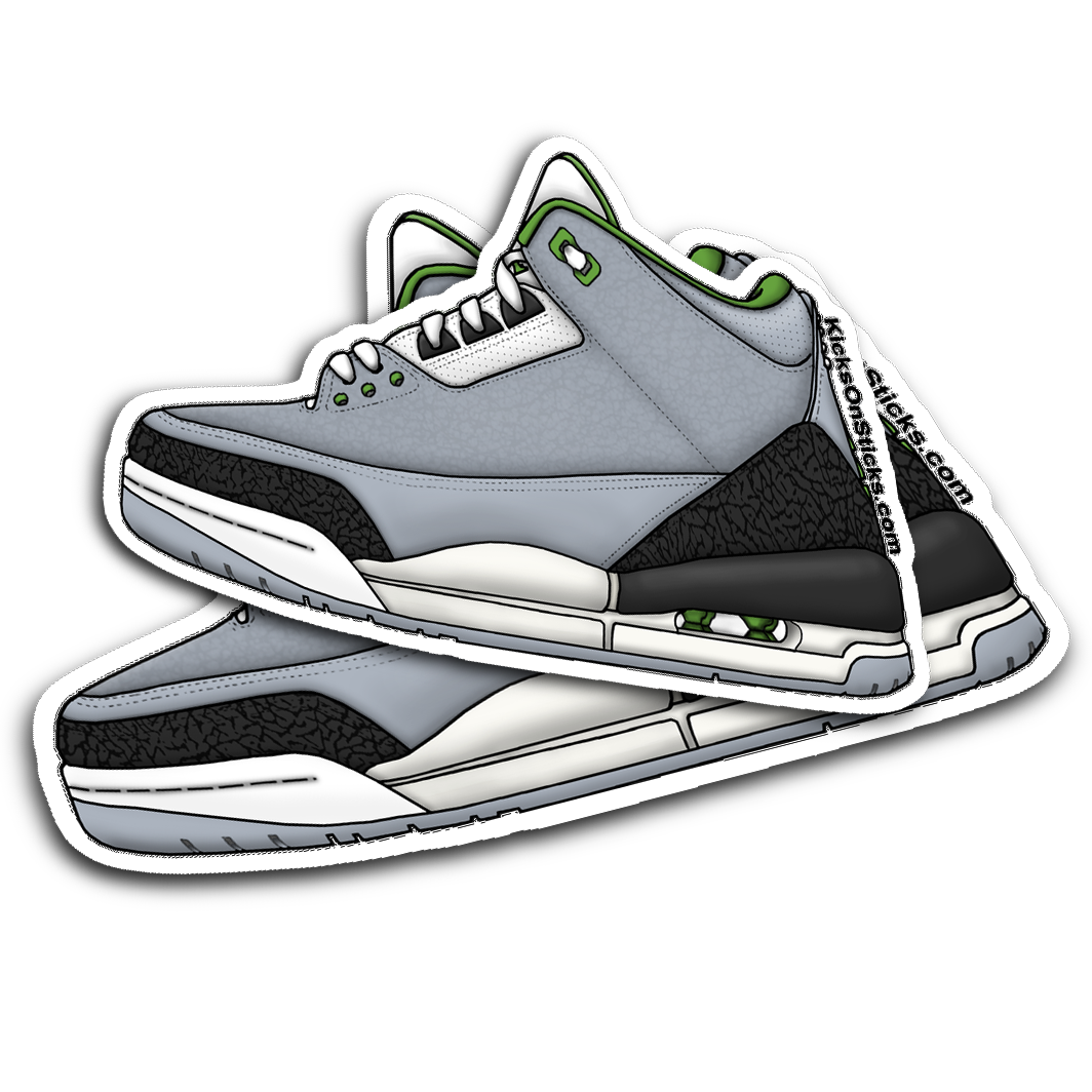 Jordan 3 "Chlorophyll" Black Sneaker Sticker