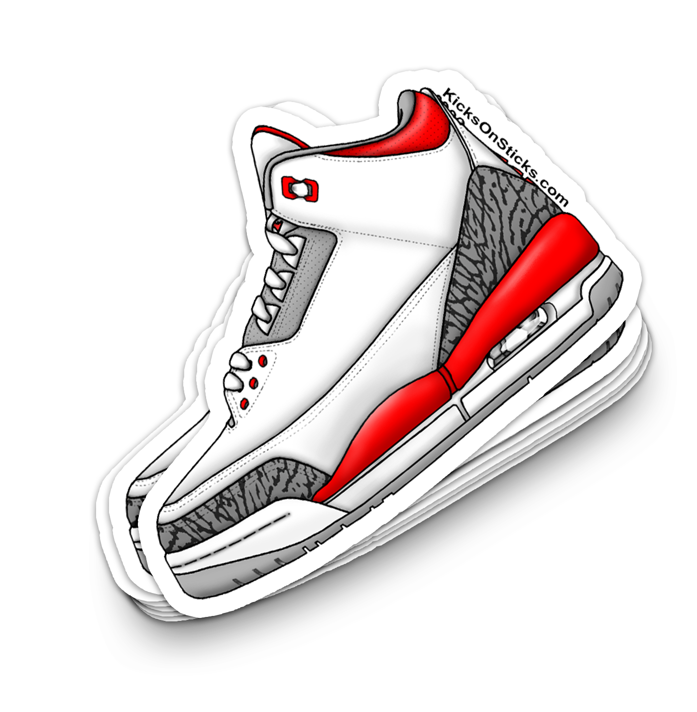 Jordan 3 "Fire Red 2022" Sneaker Sticker