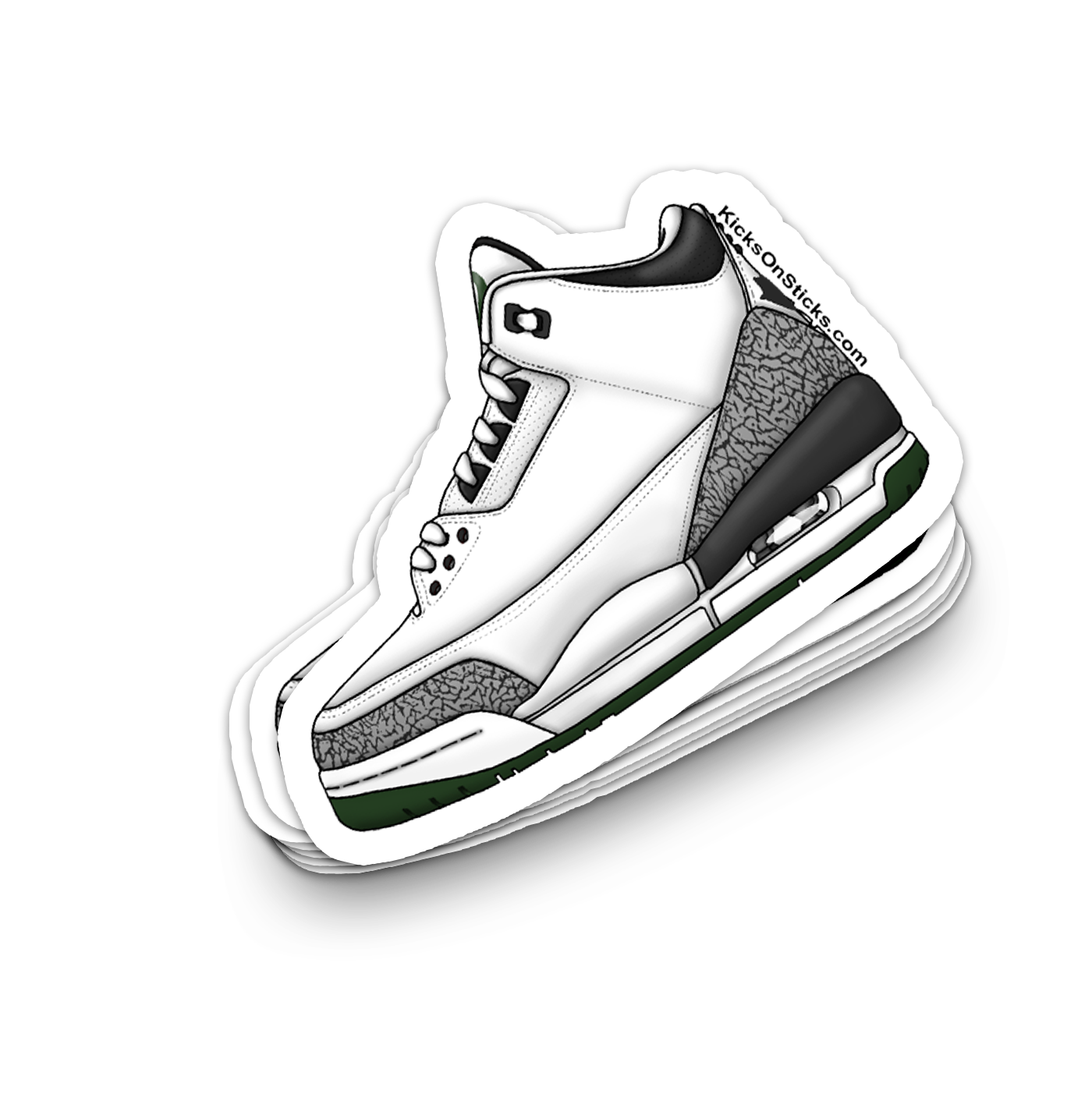 Jordan 3 "Oregon Pit Crew White" Sneaker Sticker