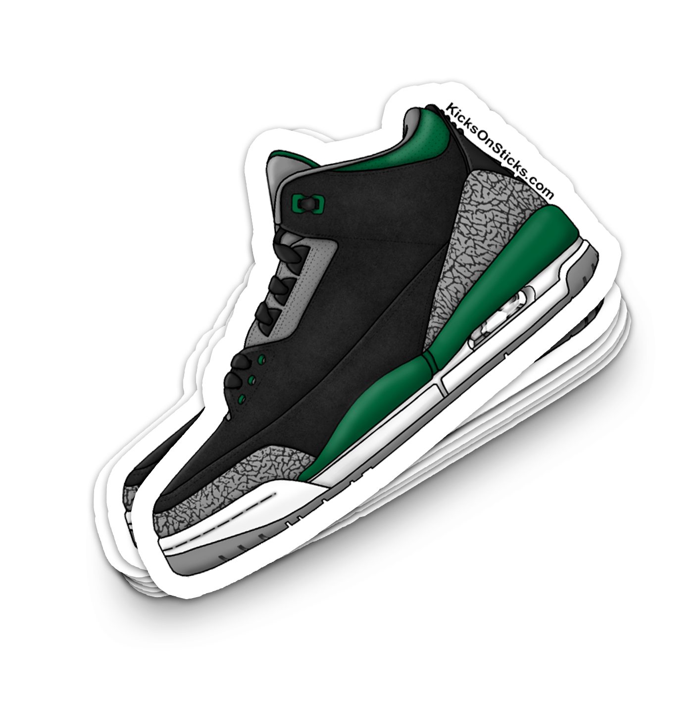 Jordan 3 "Pine Green" Sneaker Sticker