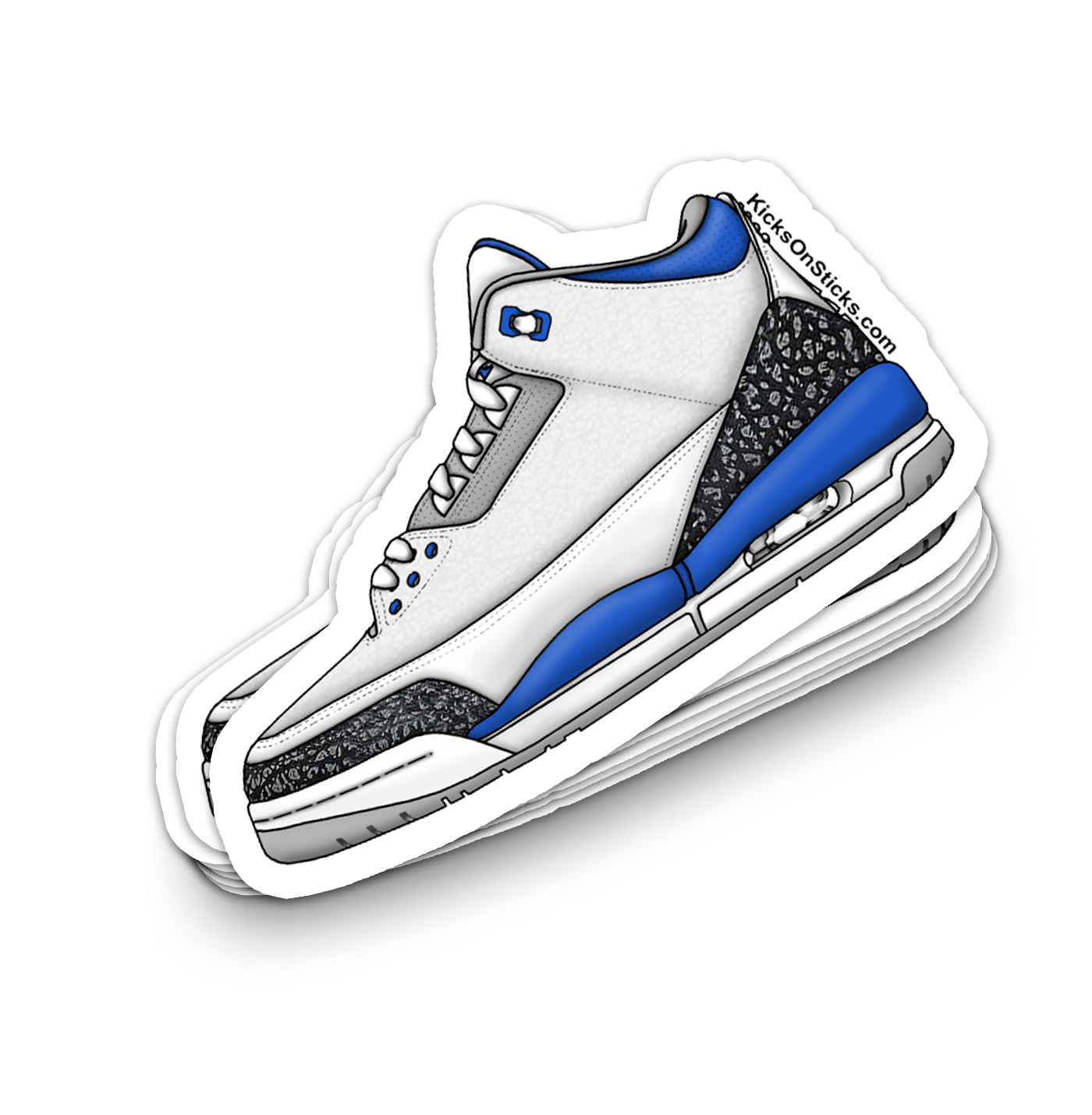 Jordan 3 "Racer Blue" Sneaker Sticker