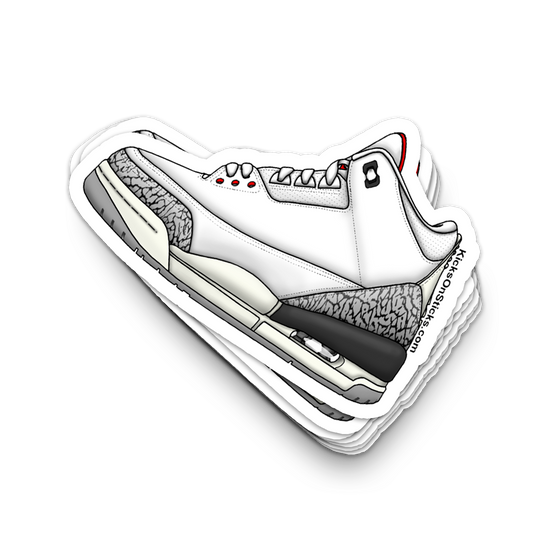 Jordan 3 "Reimagined White Cement" White Sneaker Sticker