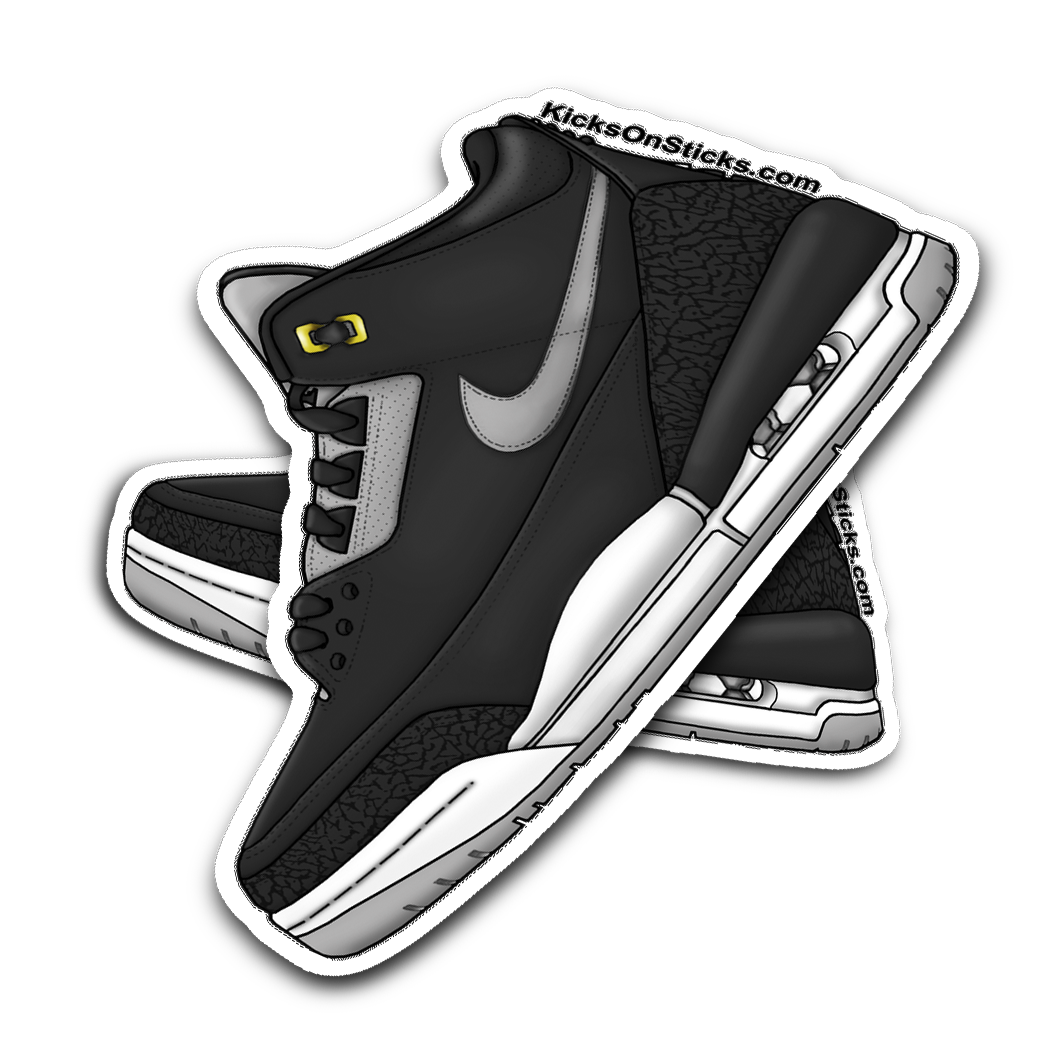 Jordan 3 "Tinker Black" Black Sneaker Sticker