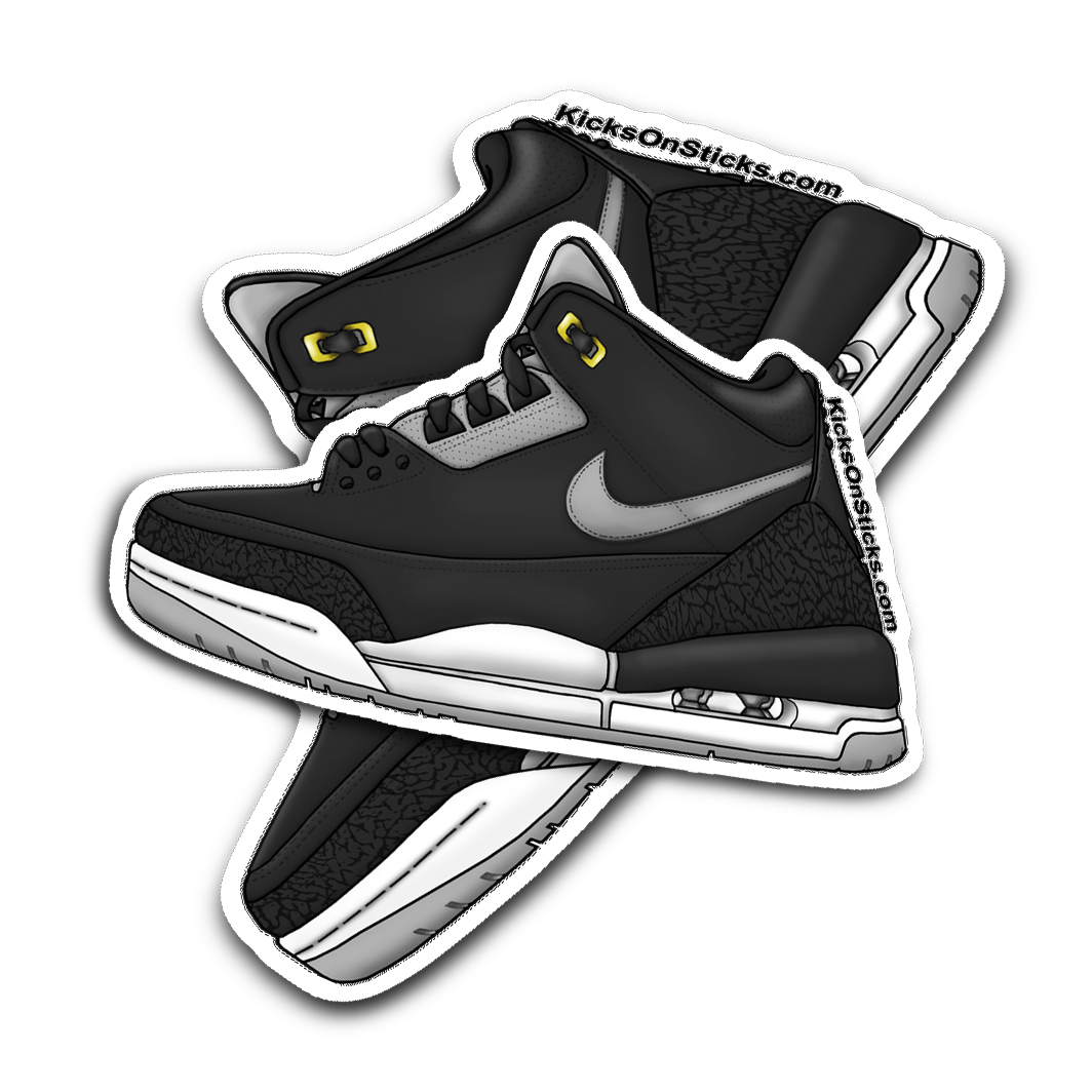 Jordan 3 "Tinker Black" Black Sneaker Sticker