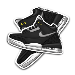 Jordan 3 "Tinker Black" Black Sneaker Sticker