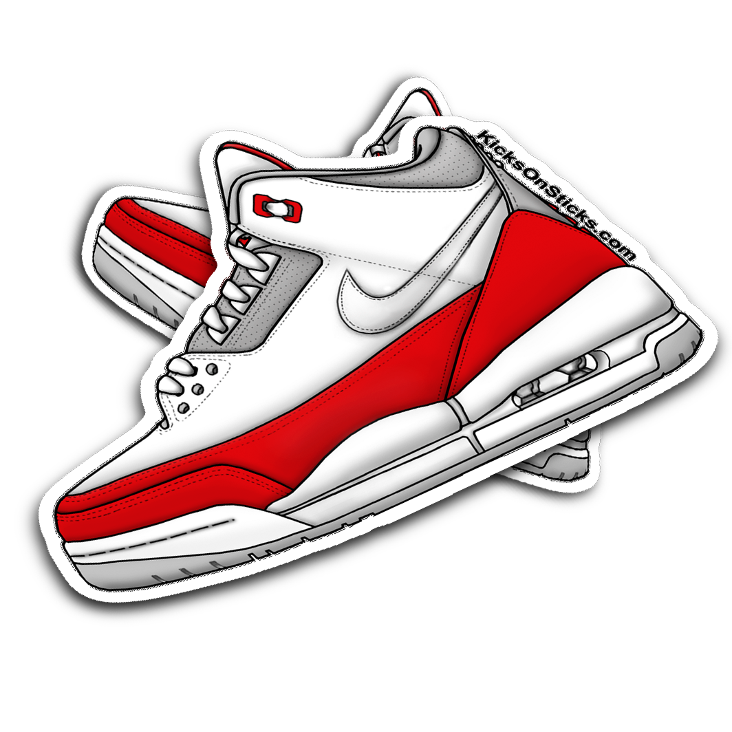 Jordan 3 "Tinker Red" Black Sneaker Sticker