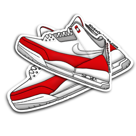 Jordan 3 "Tinker Red" Black Sneaker Sticker
