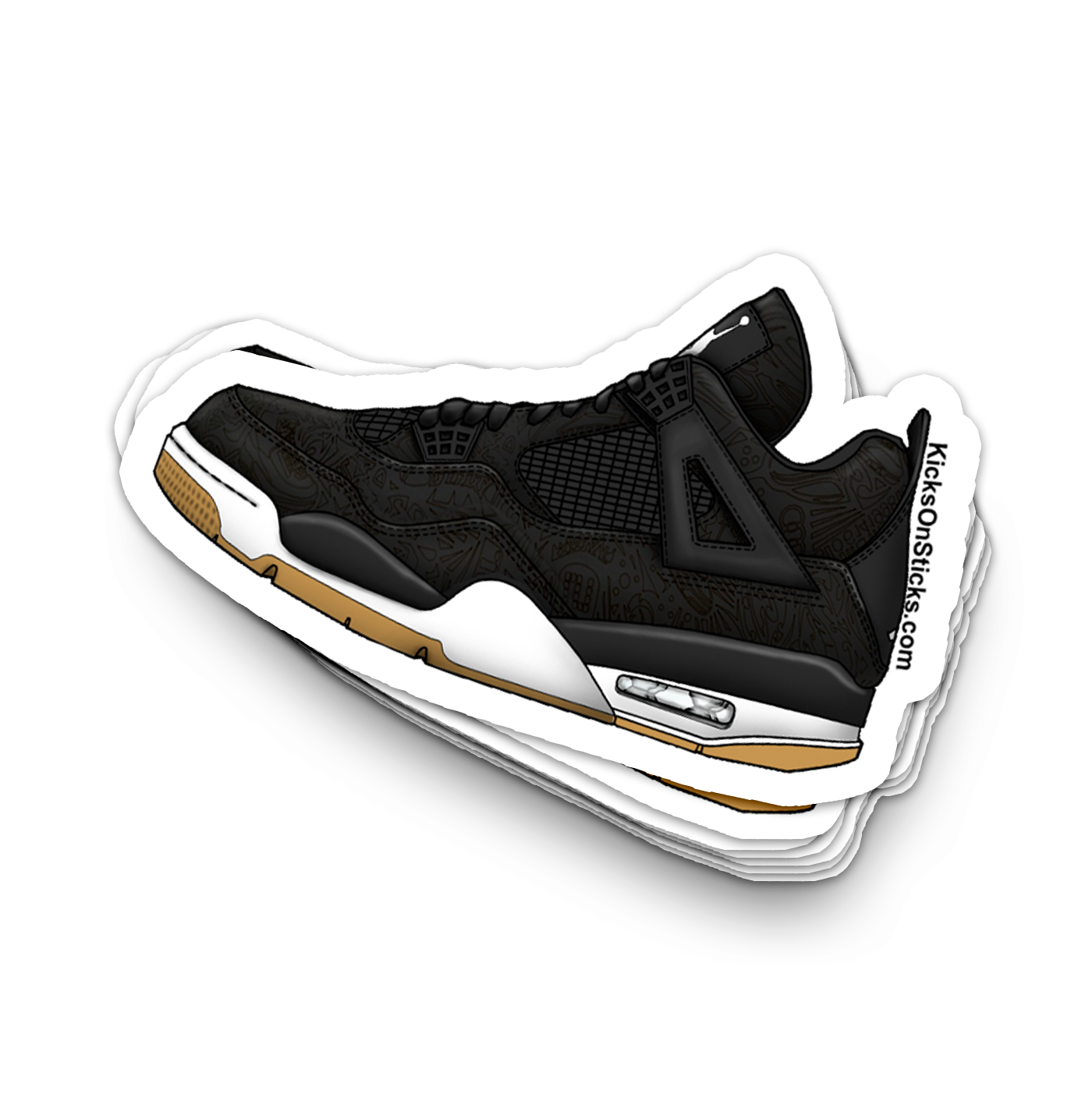 Jordan 4 "Laser Black Gum" Sneaker Sticker