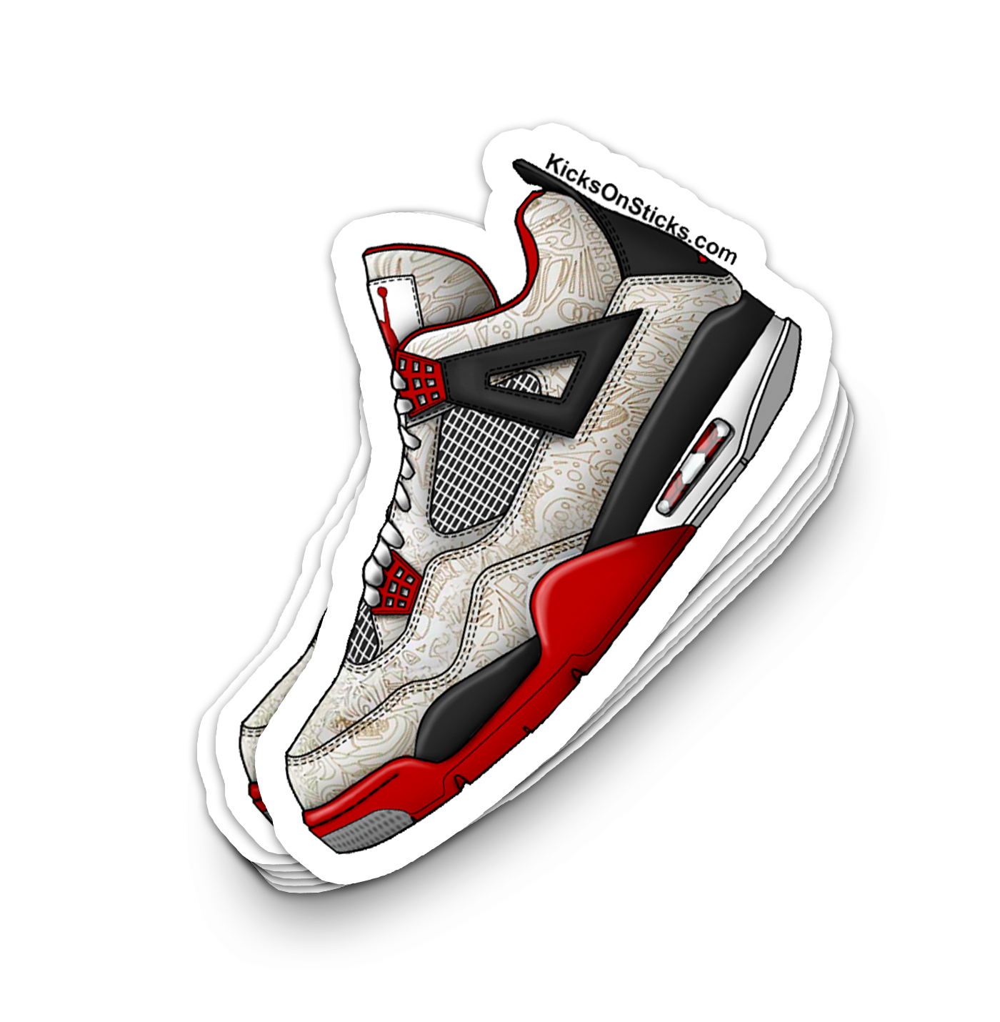 Jordan 4 "Laser Fire Red White 2005" Sneaker Sticker