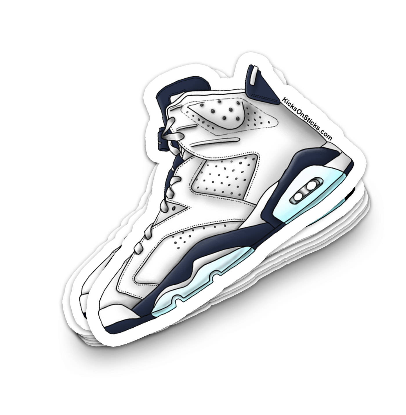 Jordan 6 "Midnight Navy '22" White Sneaker Sticker
