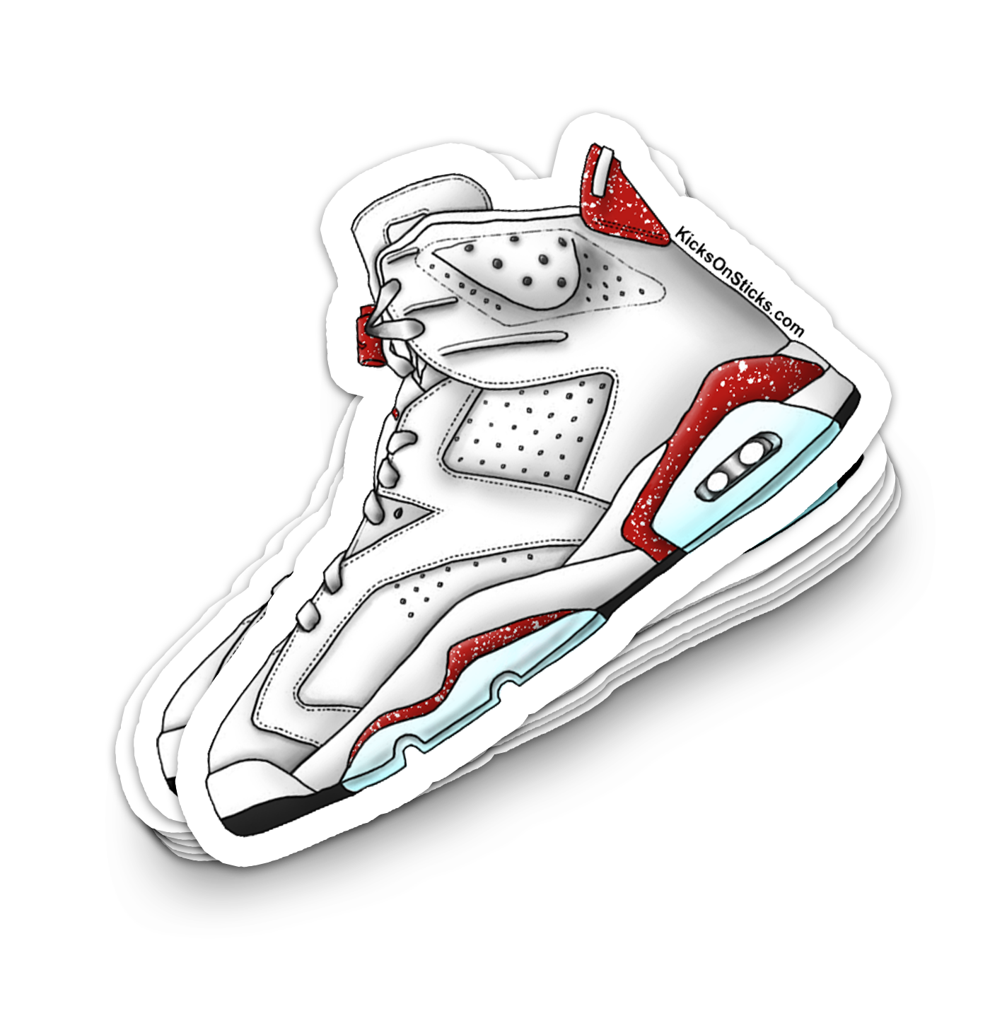 Jordan 6 "Red Oreo" Sneaker Sticker