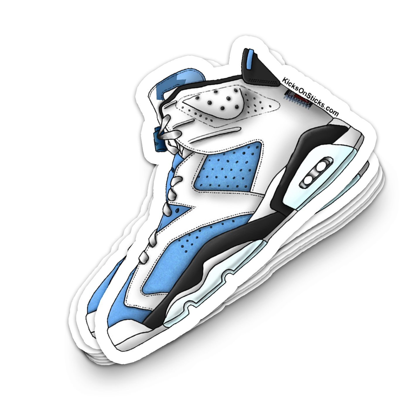 Jordan 6 "University Blue" Black Sneaker Sticker