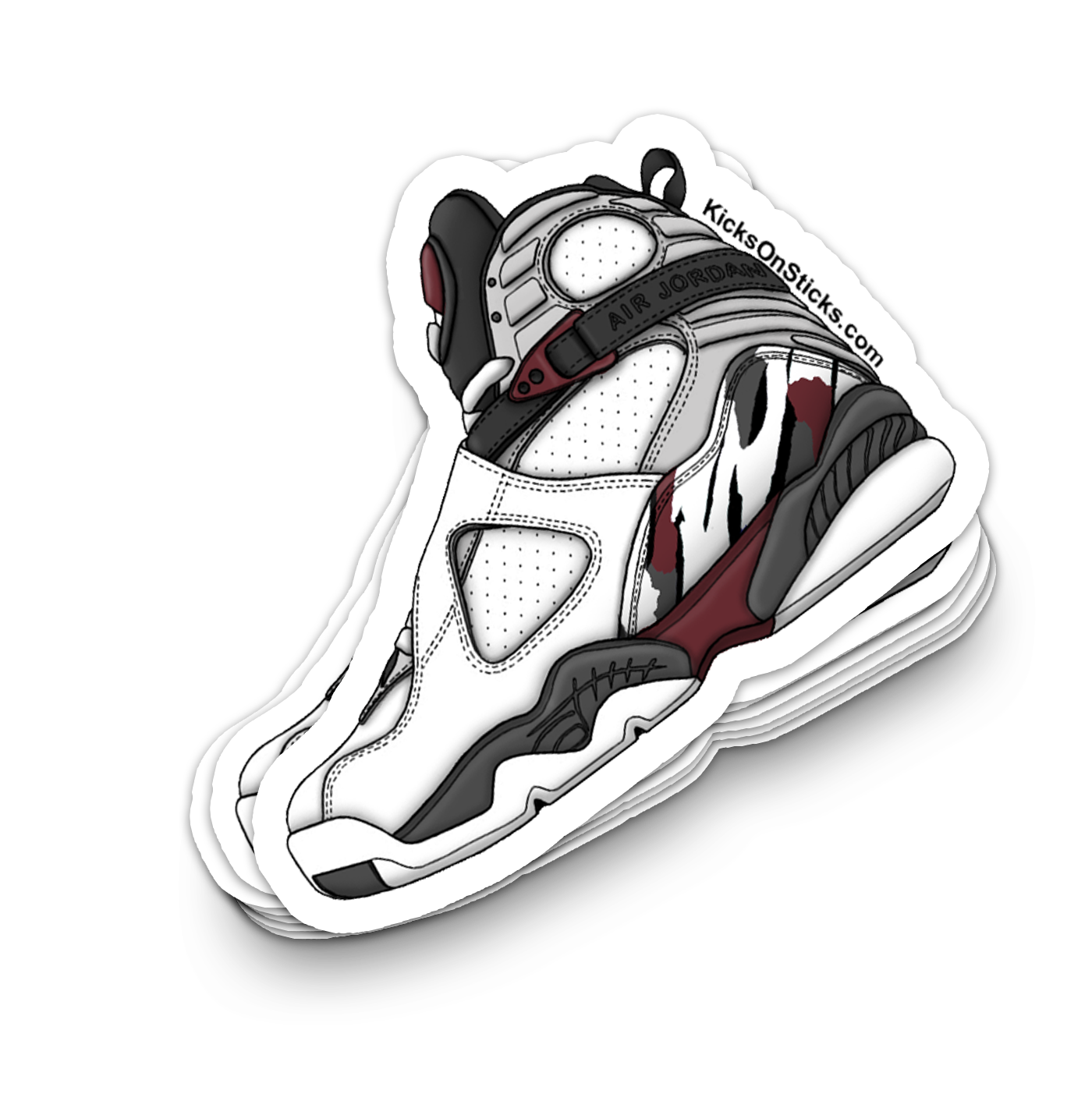 Jordan 8 "Burgundy" Sneaker Sticker