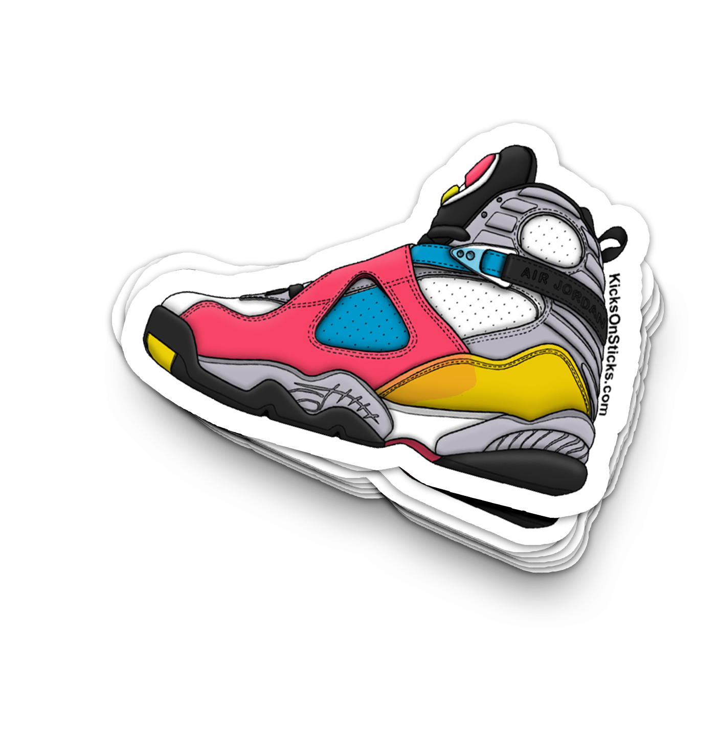 Jordan 8 "Multicolor" Sneaker Sticker