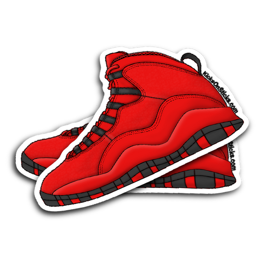 Jordan 10 Black Red Sneaker Sticker