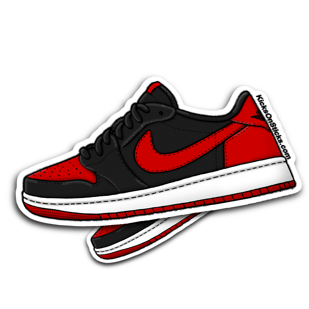 Jordan 1 Low "Bred" Sneaker Sticker