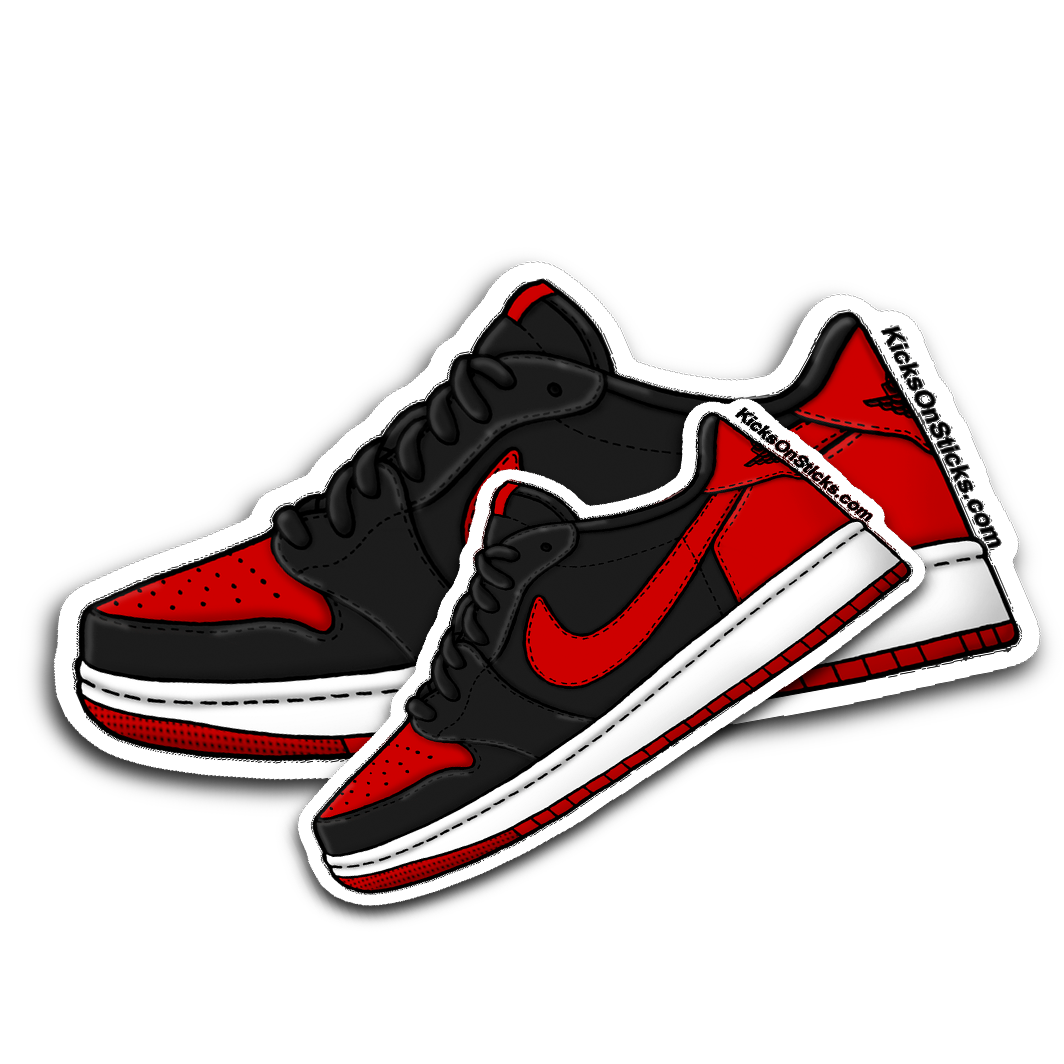 Jordan 1 Low "Bred" Sneaker Sticker