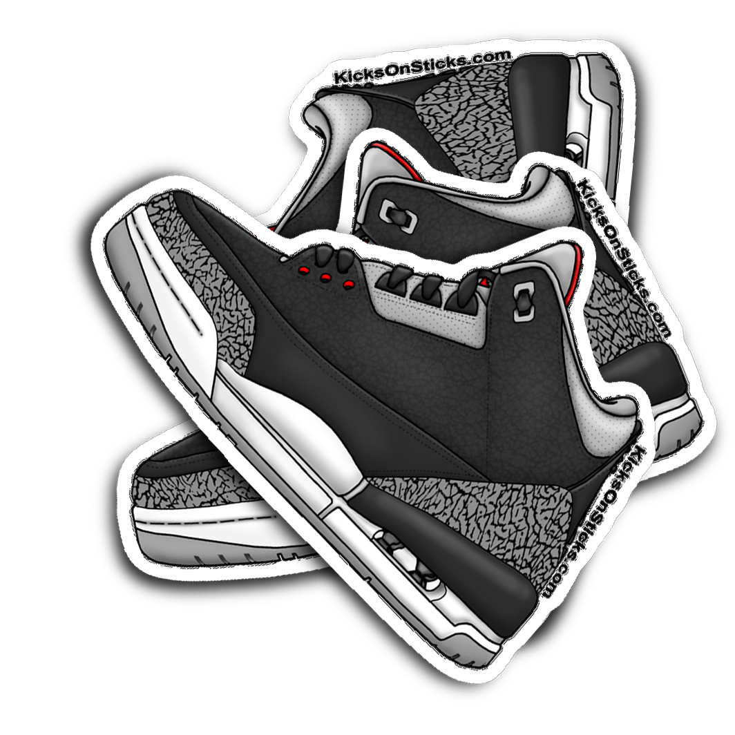 Jordan 3 "Cement" Black Sneaker Sticker