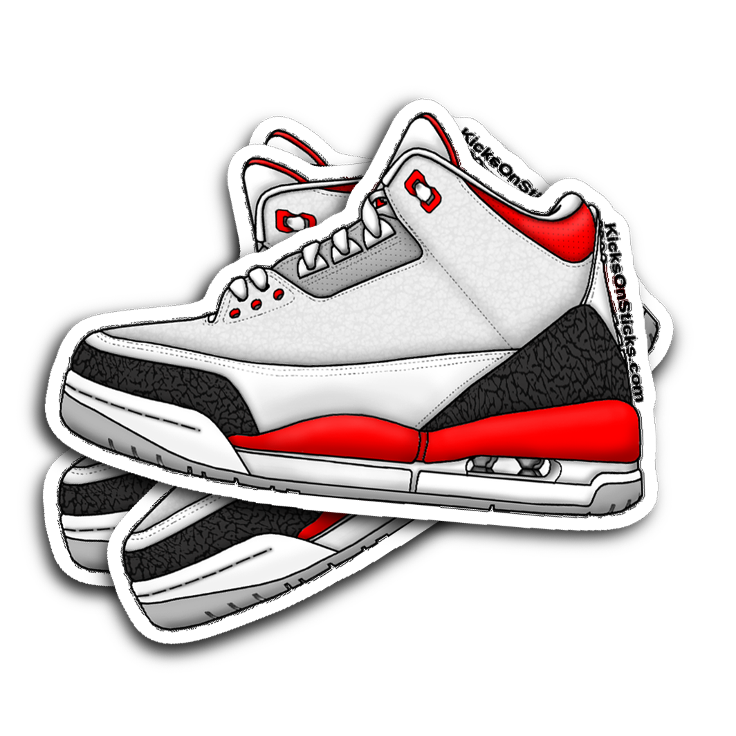 Jordan 3 "Fire Red" Sneaker Sticker