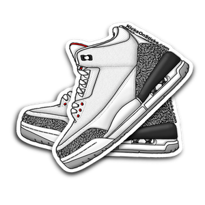 Jordan 3 "Cement" White Sneaker Sticker