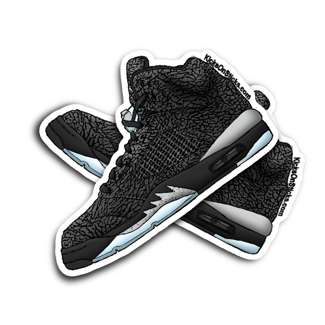 Jordan 5 "3Lab5" Black/Silver Sneaker Sticker