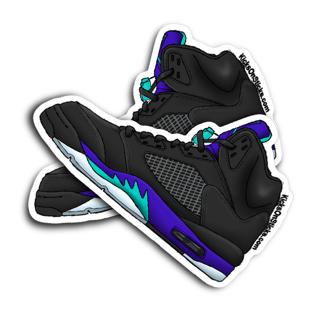 Jordan 5 Black Grape Sneaker Sticker