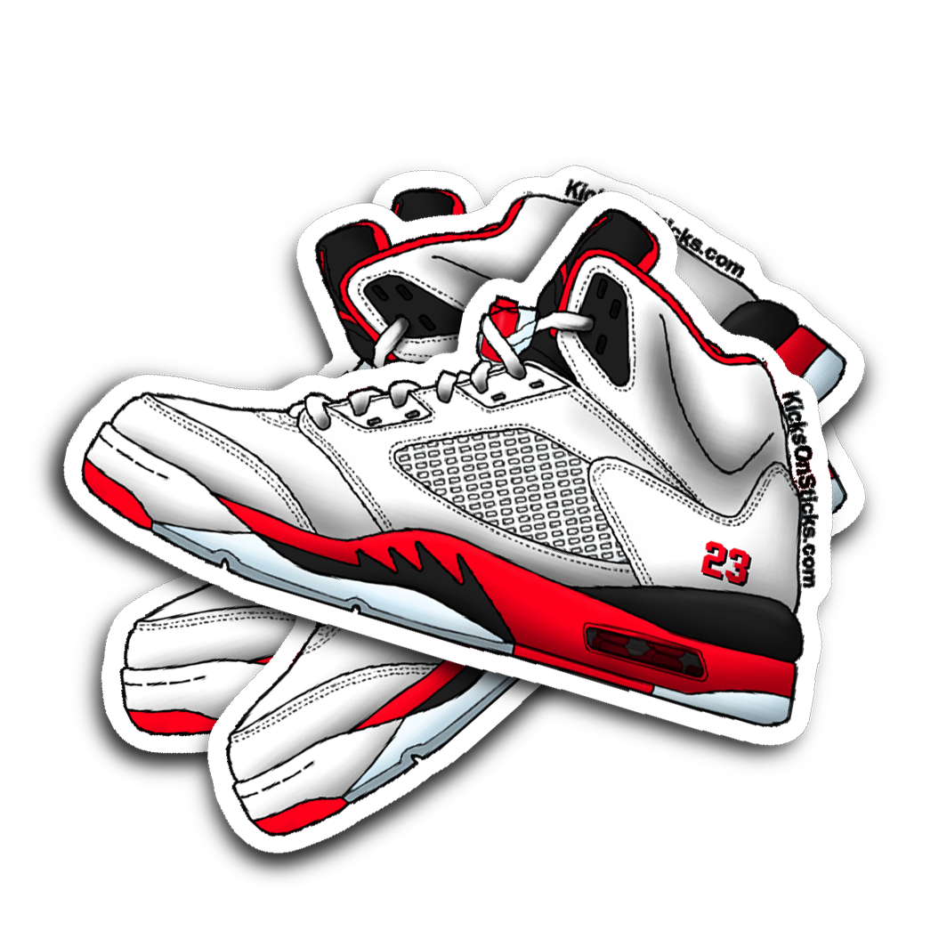 Jordan 5 "Fire Red" Black Tongue Sneaker Sticker