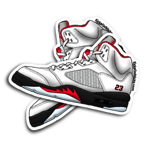 Jordan 5 "Fire Red" Grey Tongue Sneaker Sticker