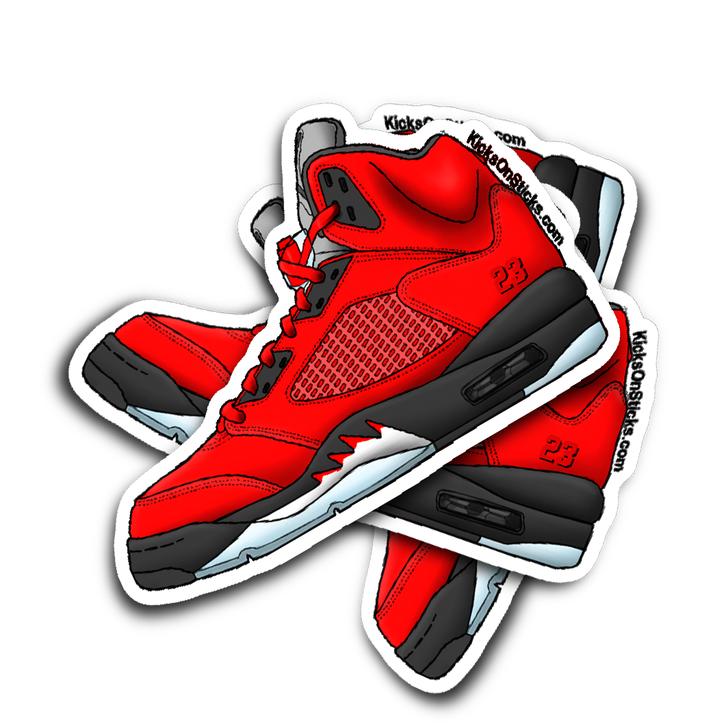 Jordan 5 "Raging Bull" Red Sneaker Sticker