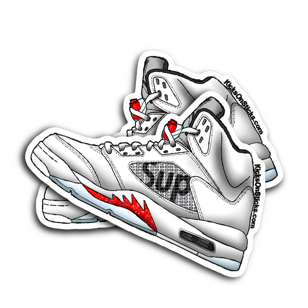 Jordan 5 "Supreme" White Sneaker Sticker