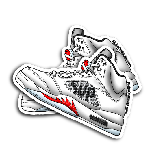 Jordan 5 "Supreme" White Sneaker Sticker