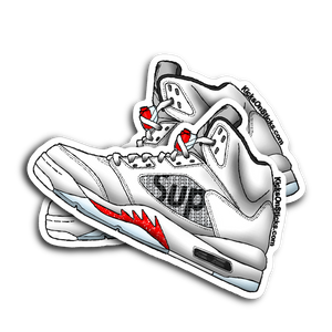 Jordan 5 "Supreme" White Sneaker Sticker