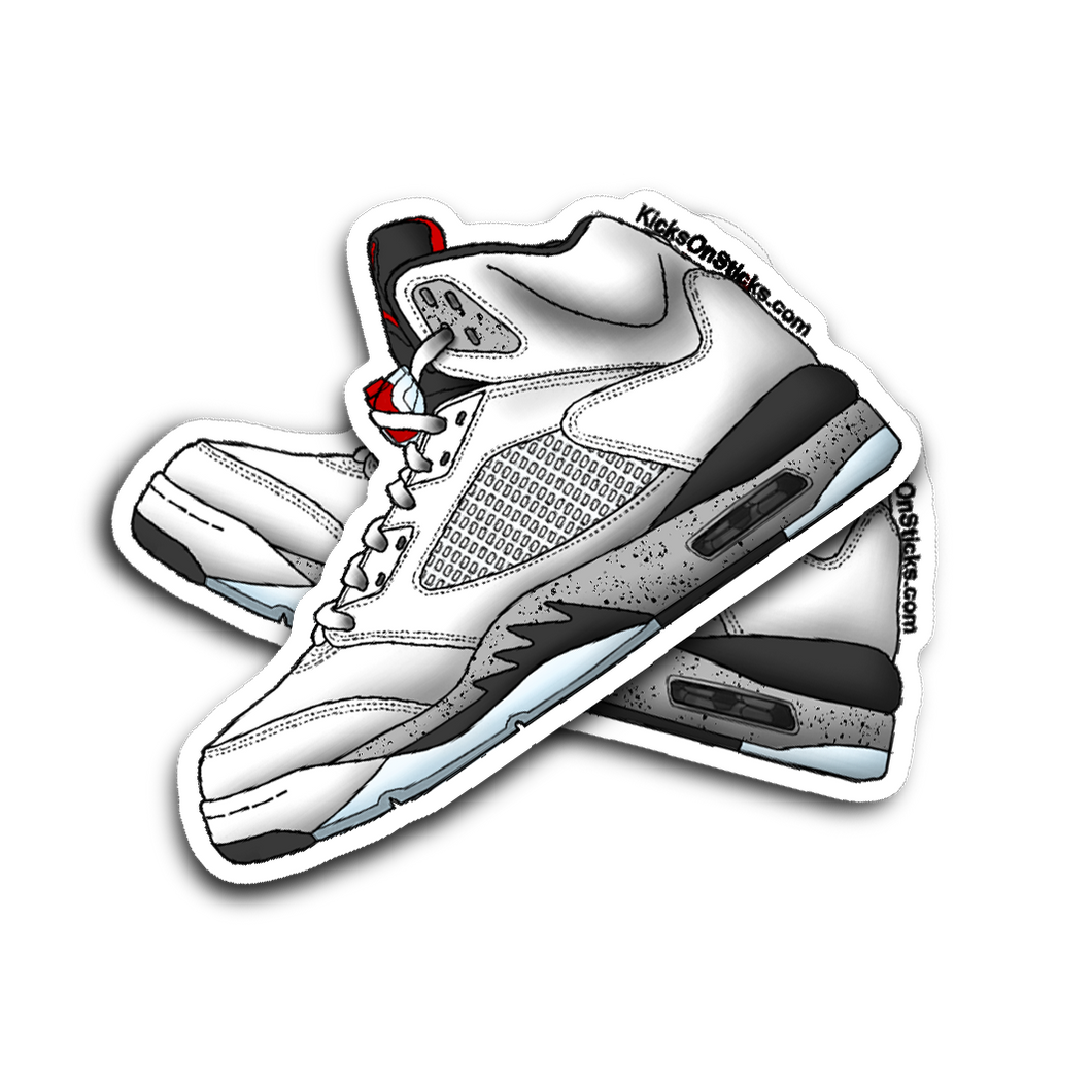 Jordan 5 White Cement Sneaker Sticker