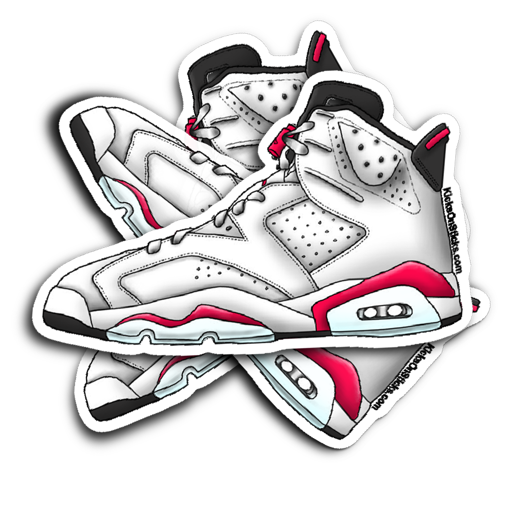 Jordan 6 "Infrared" White Sneaker Sticker