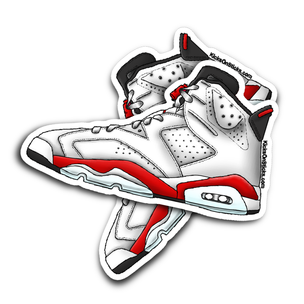 Jordan 6 "Varsity Red" White Sneaker Sticker