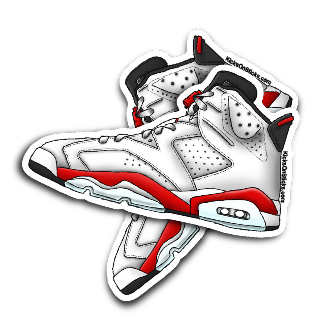 Jordan 6 Varsity Red White Sneaker Sticker