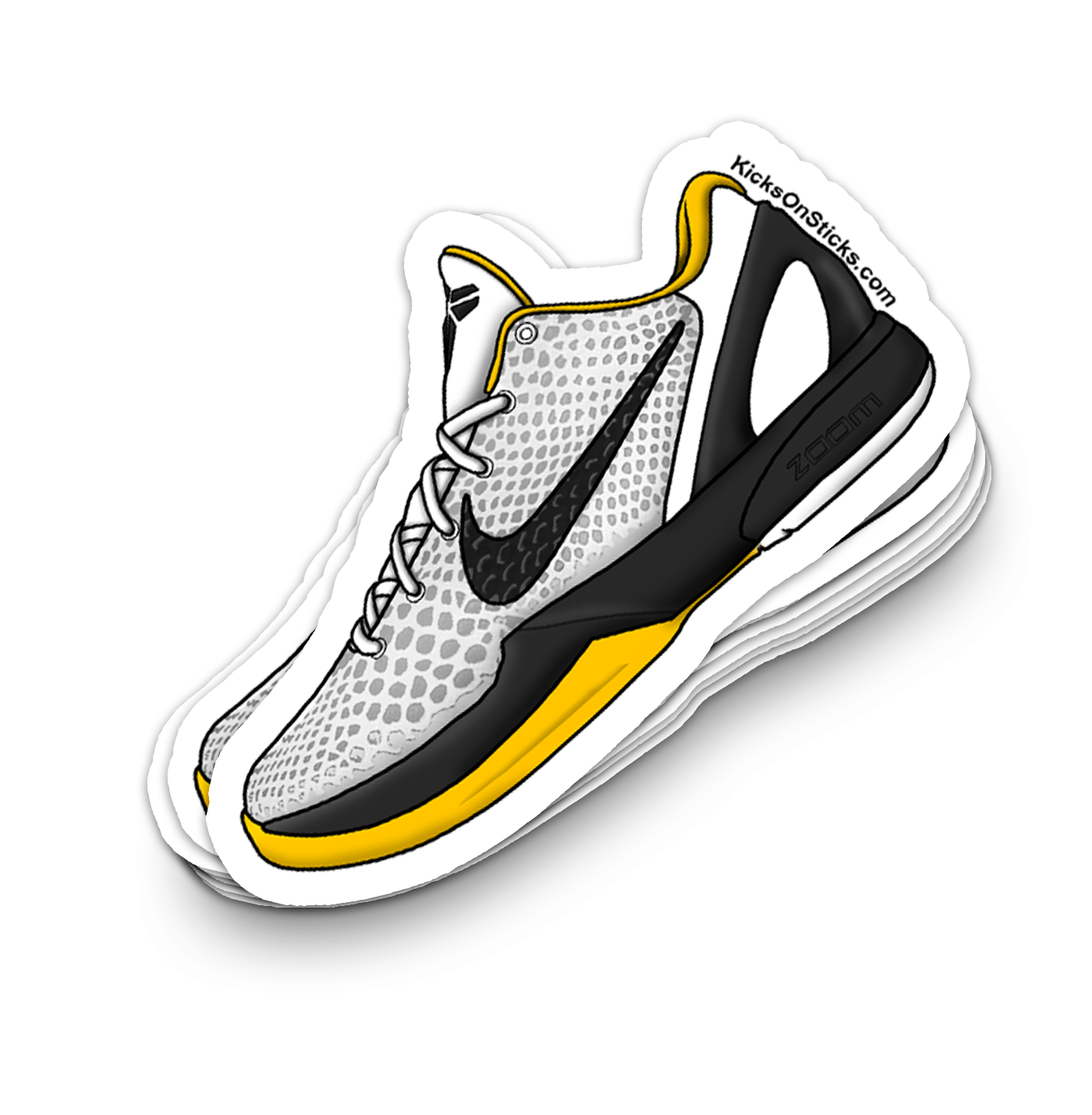 Kobe 6 "Del Sol White" Sneaker Sticker