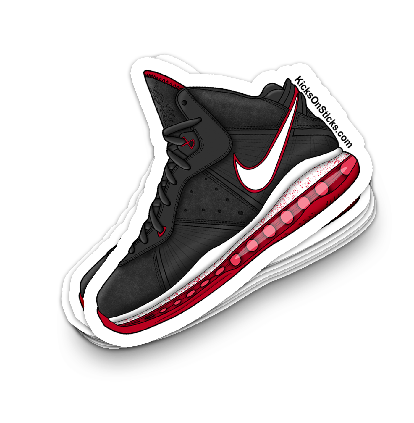 Lebron 8 "Black White Red" Sneaker Sticker