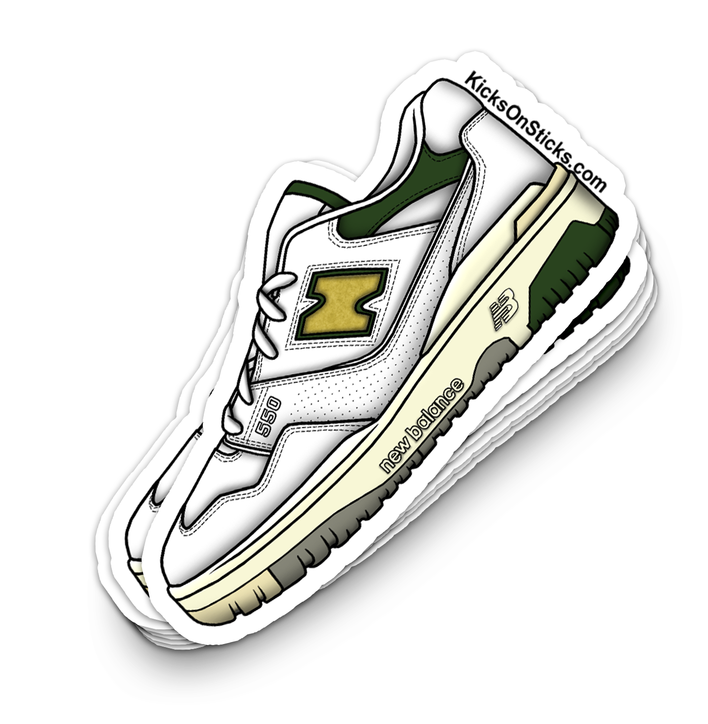 NB 550 "Amine Leon Green Gold" Sneaker Sticker
