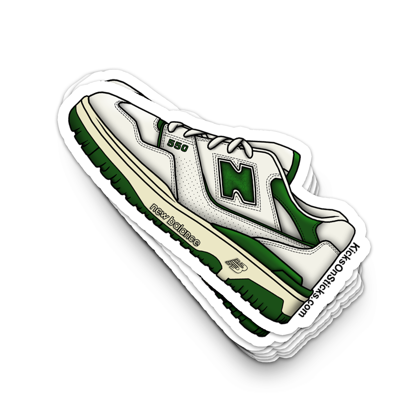 NB 550 "Amine Leon White Green" Sneaker Sticker