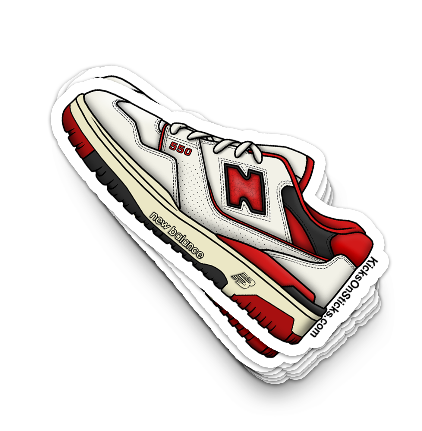 NB 550 "Amine Leon White Red" Sneaker Sticker