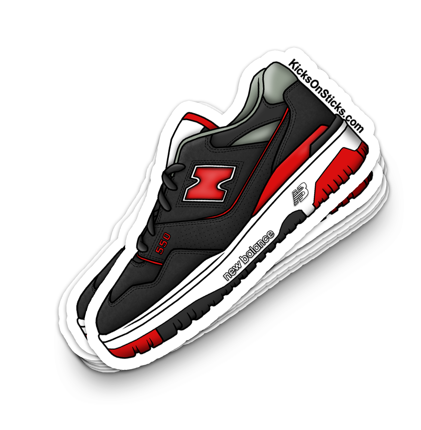 NB 550 "Black Red" Sneaker Sticker